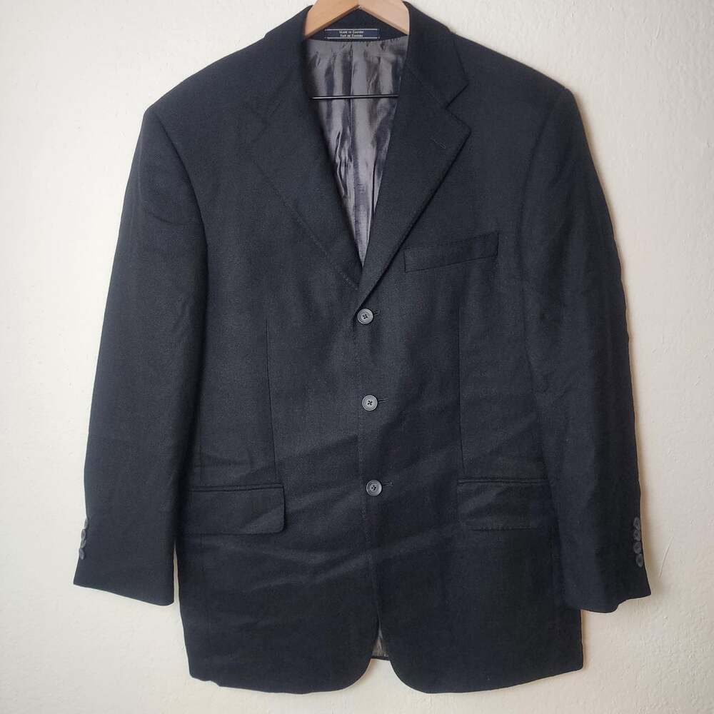 Arnold Brant Sport Coat Blazer Mens 38R Black 100% Cashmere Canada Colombo